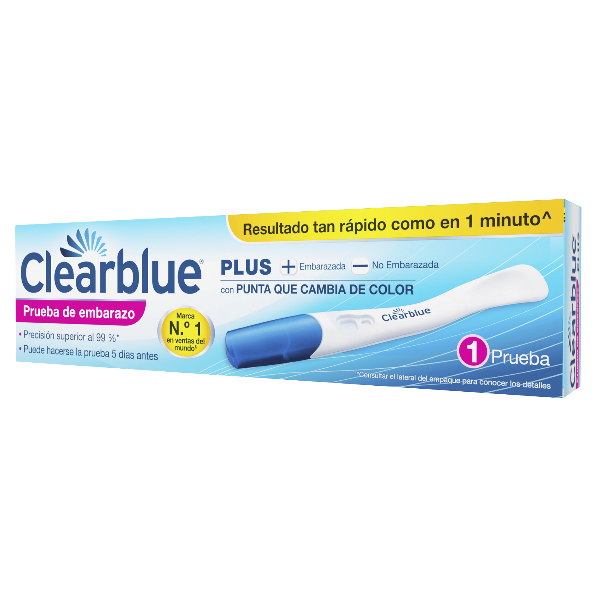 Prueba de embarazo - Clearblue Detección rápida, resultado tan rápido como  1 minuto, 2 unidades (paquete de 1) : : Salud y cuidado personal